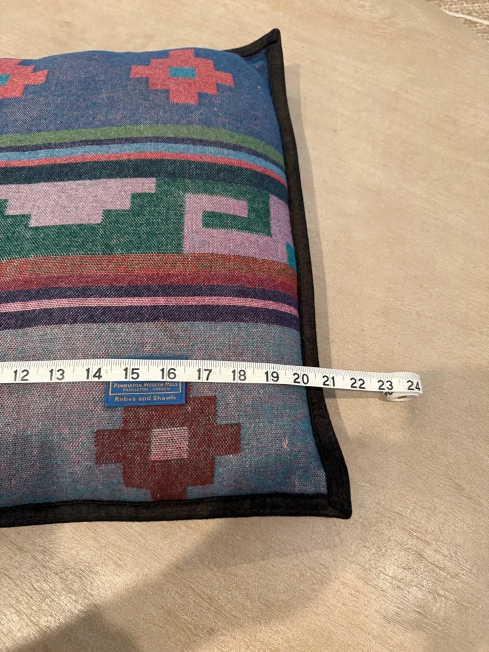 Beaver State Pendleton Southwestern Pattern Throw Pillow in Blue & Teal